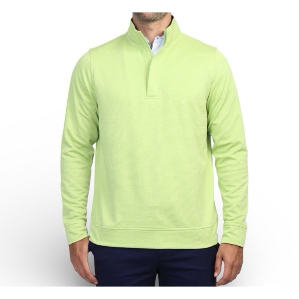 Taylor Byrd Luxe Performance Golf Fleece Quarter Zip Pullover Shirt Men L Green